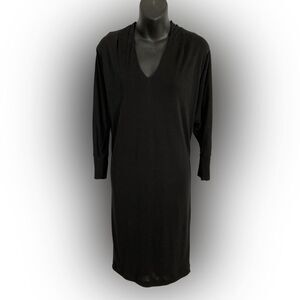 Lida Baday Women’s XS Black Shift Dress Long Sleeve Knit Minimalist Elegant